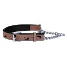 Ace Handcrafted ~ Adjustable PADDED Half check Genuine Leather Dog Collar (Black Lining)